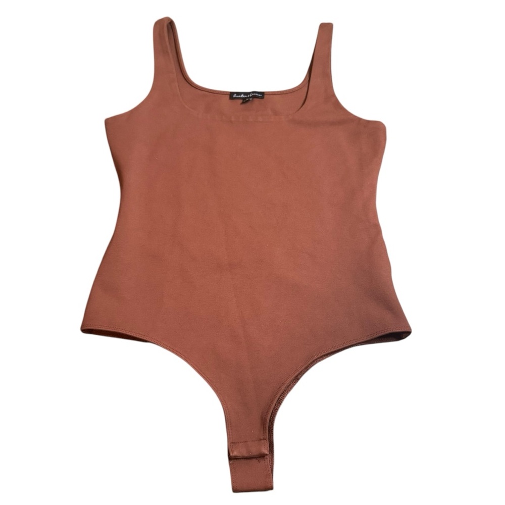 Hunter & Brown Bodysuit Size M Brown Square Neck Stretchy Sleeveless Solid